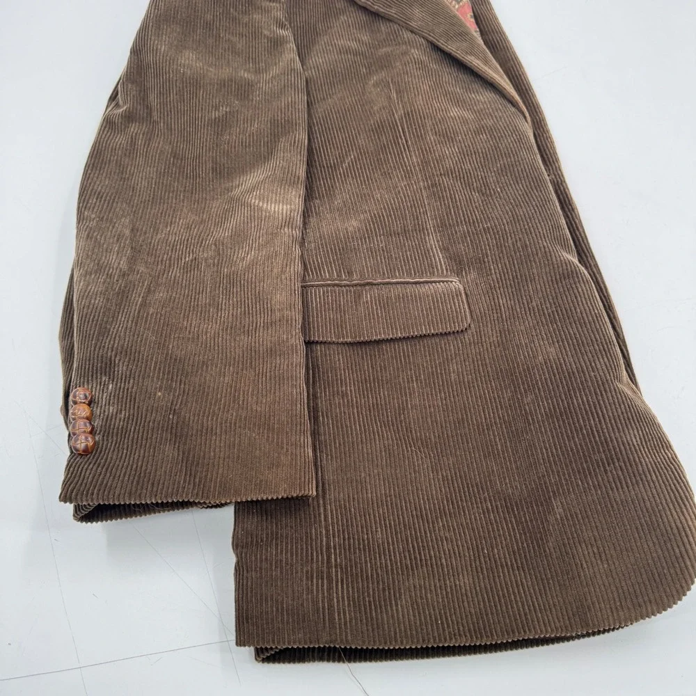 Lauren Ralph Lauren 42R Brown Corduroy Blazer Mens‎ Paisley Lined Sport Coat
